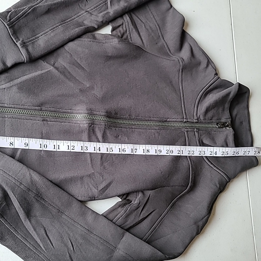 Varley Charcoal Gray Zip-Front Crew Sweater